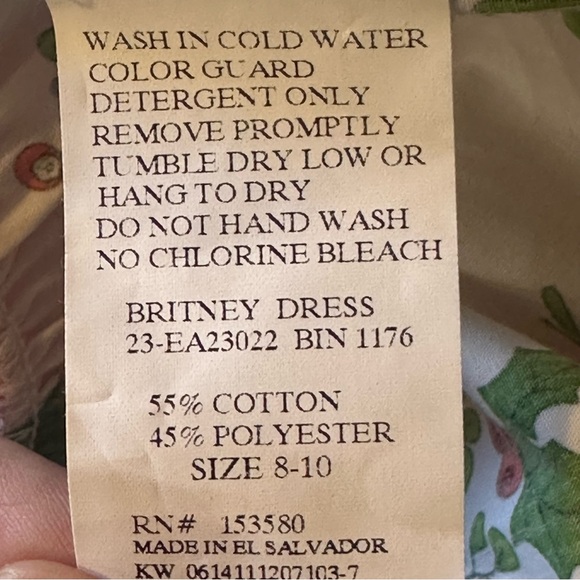 Eleanor Rose Vintage Christmas Miseltoe Britney Holiday Dress Girls 8-10 - Picture 5 of 5